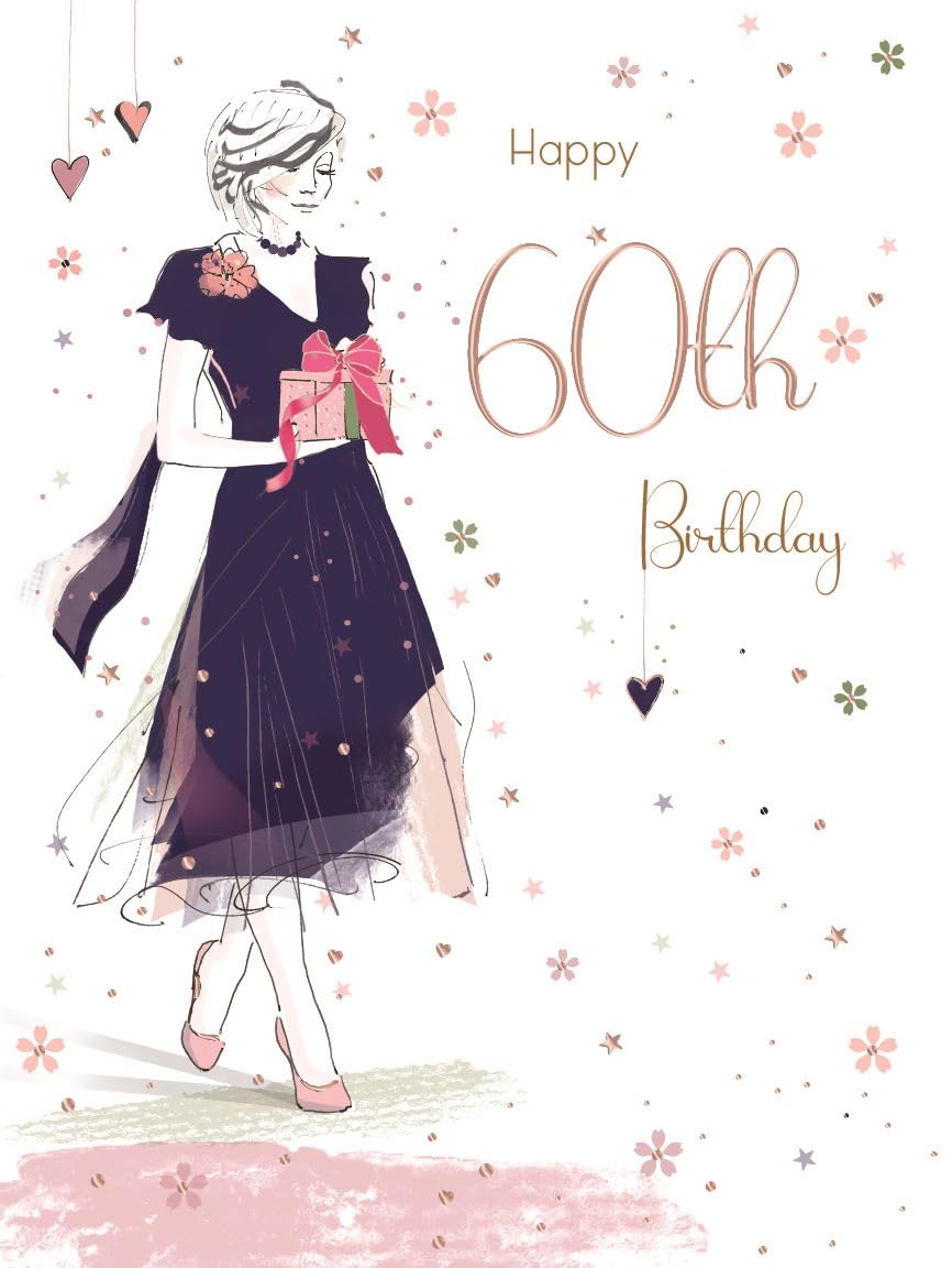 ICG Female 60th Milestone Trifold Birthday Card - Age 60 - Lady in Purple  Dress with an Embossed Foil Finish : Amazon.co.uk: Stationery & Office  Supplies
