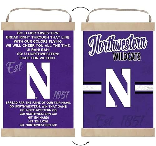 KH Sports Fan Reversible Banner Sign Fight Song Northwestern Wildcats