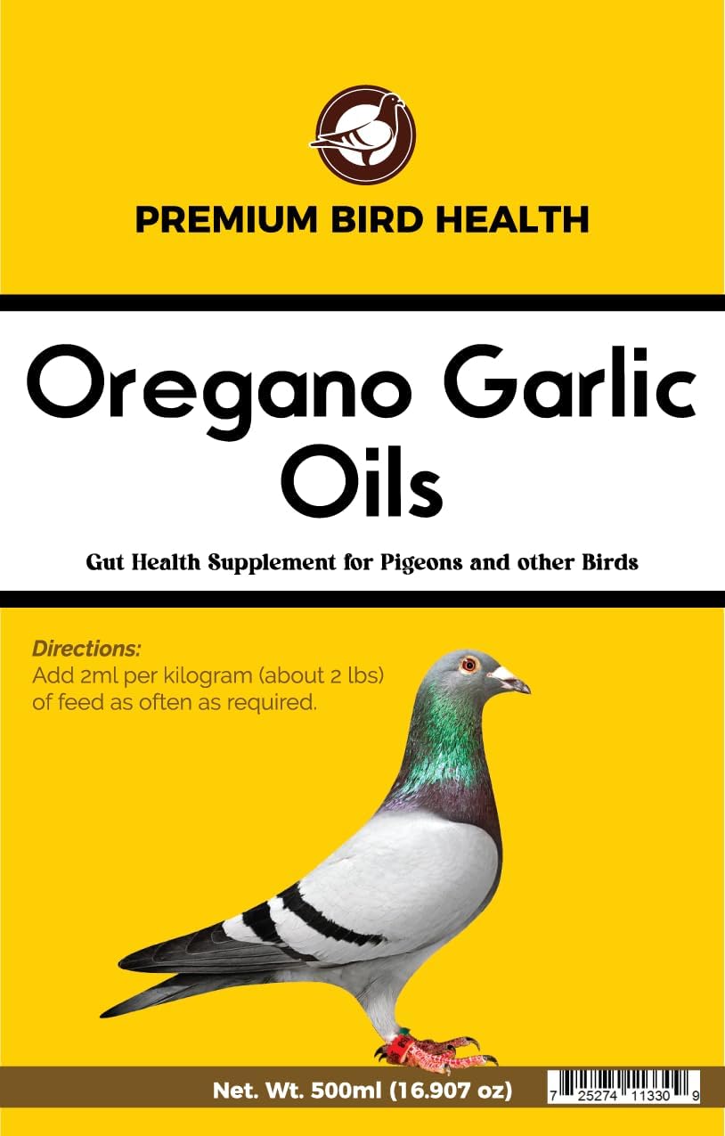 Oregano-Garlic and Garlic Oil Quality Oil for Pigeons 16oz, Racing Pigeons Palomas and Birds ((1) Garlic Oil 16oz)