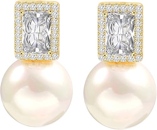 Aretes colgantes de plata de ley 925 seleccionados a mano AAA+ de 7.5 a 0.315 in, perlas cultivadas de agua dulce blanca, joyería para mujeres y