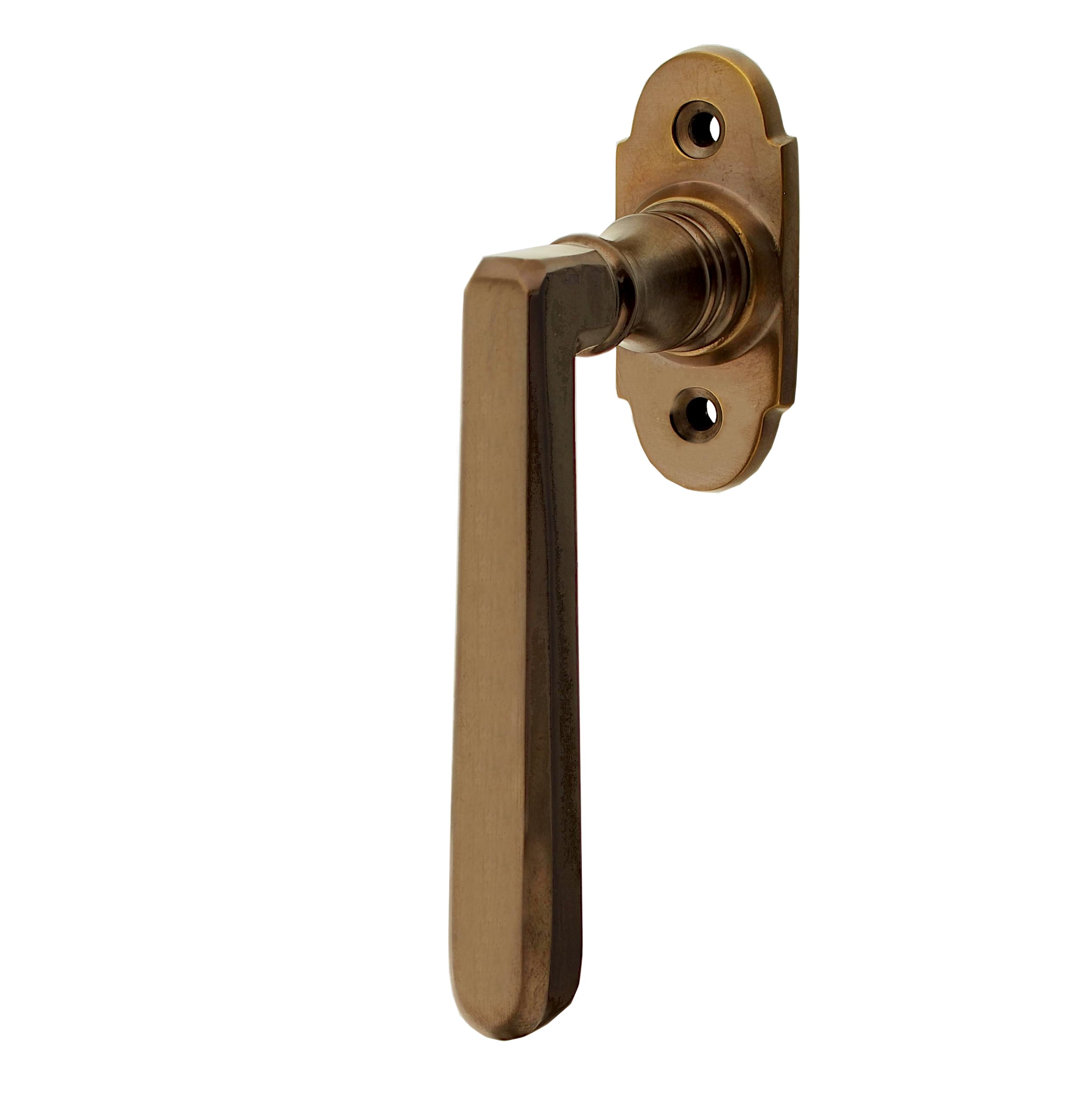 Ventano Fenstergriff Fensterbeschlag Fensterolive – Modell “Schmalenberg A“ in Messing antik | mit integrierter Rasterung