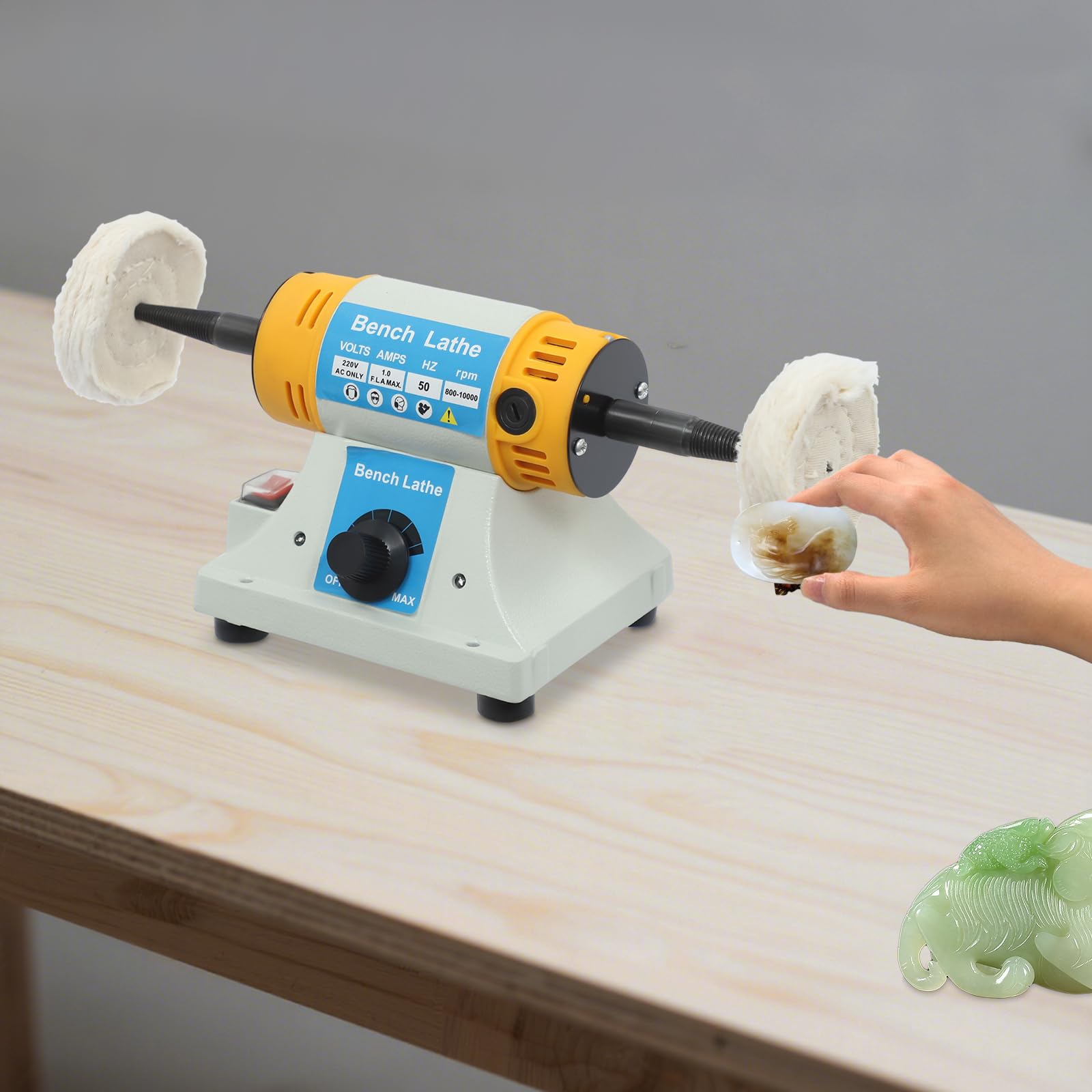 Pulidora con velocidad ajustable 800-10000RPM 320W rectificadora para metal madera plástico ámbar cera de abeja jade bricolaje banco de trabajo