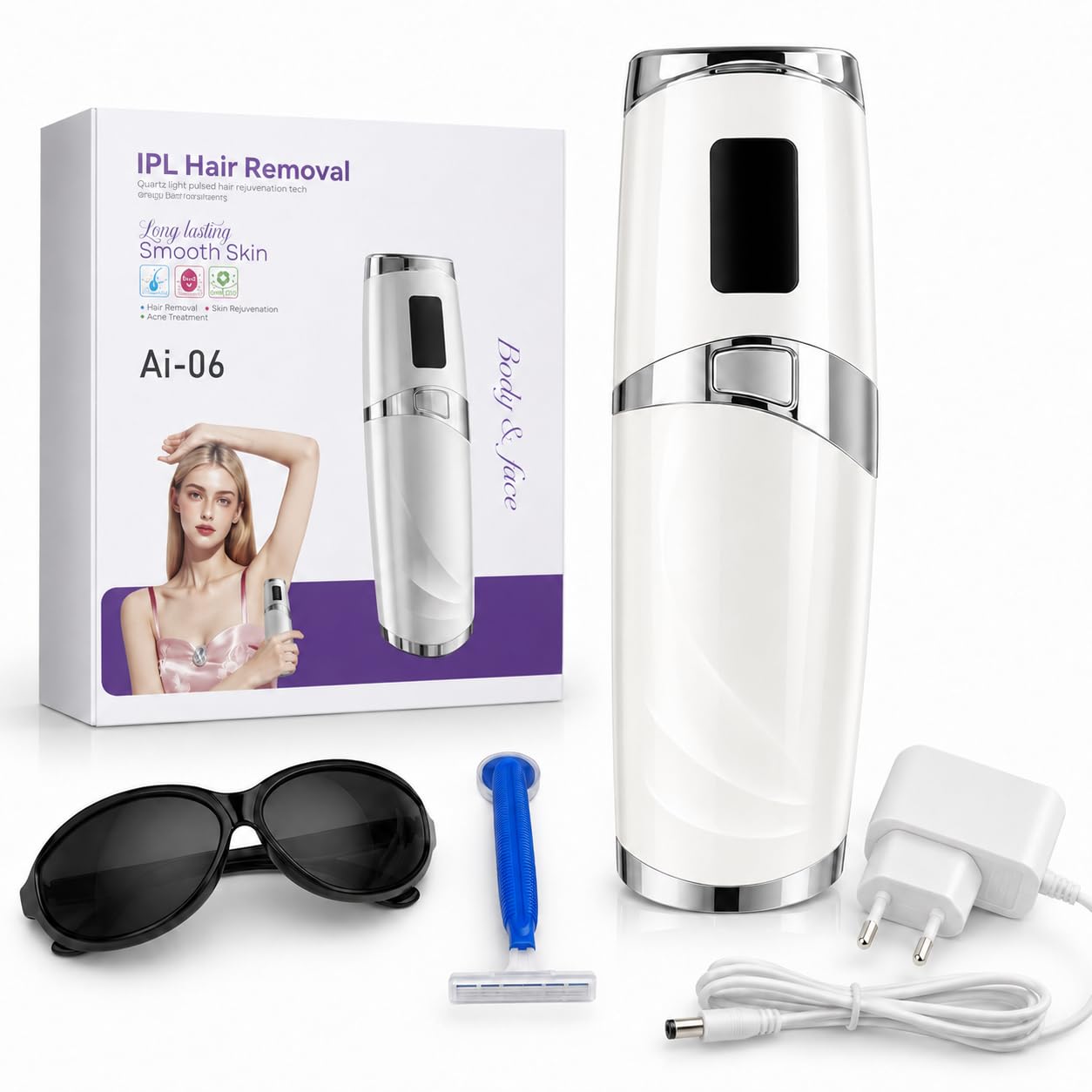 Motswedi Epilierer Damen, Mit Kühlfunktion, IPL Geräte Haarentfernung, 9-stufig Einstellbare Leistung, Laser Haarentfernung, 999.999 Blitzlichter, Epilierer, Geeignet Für Frauen, Männer, Achseln