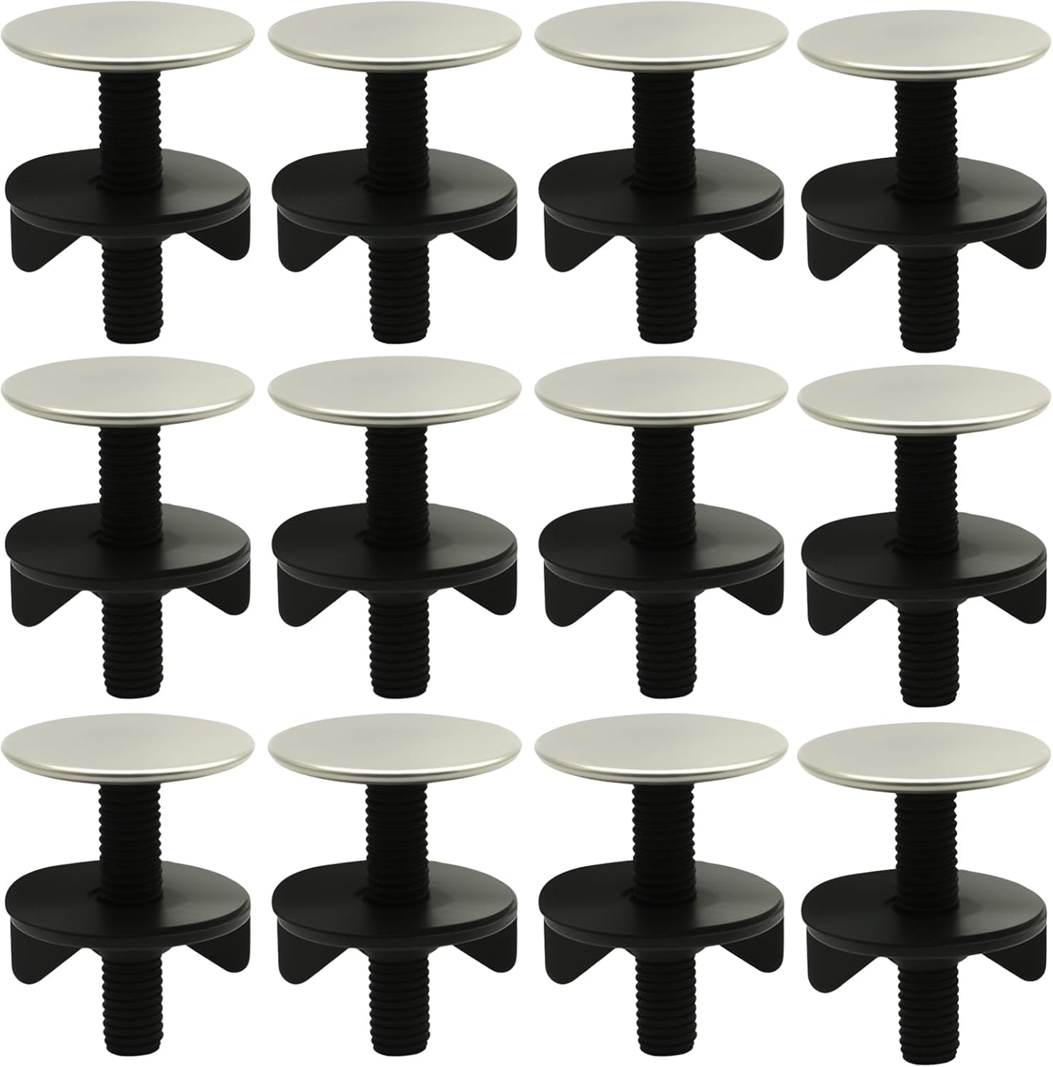 12 Pack Stainless Steel Kitchen Sink Hole Cover, Faucet Cap Sink Tap Hole Plate Stopper, Blanking Metal Plug for Bathroom Kitchen