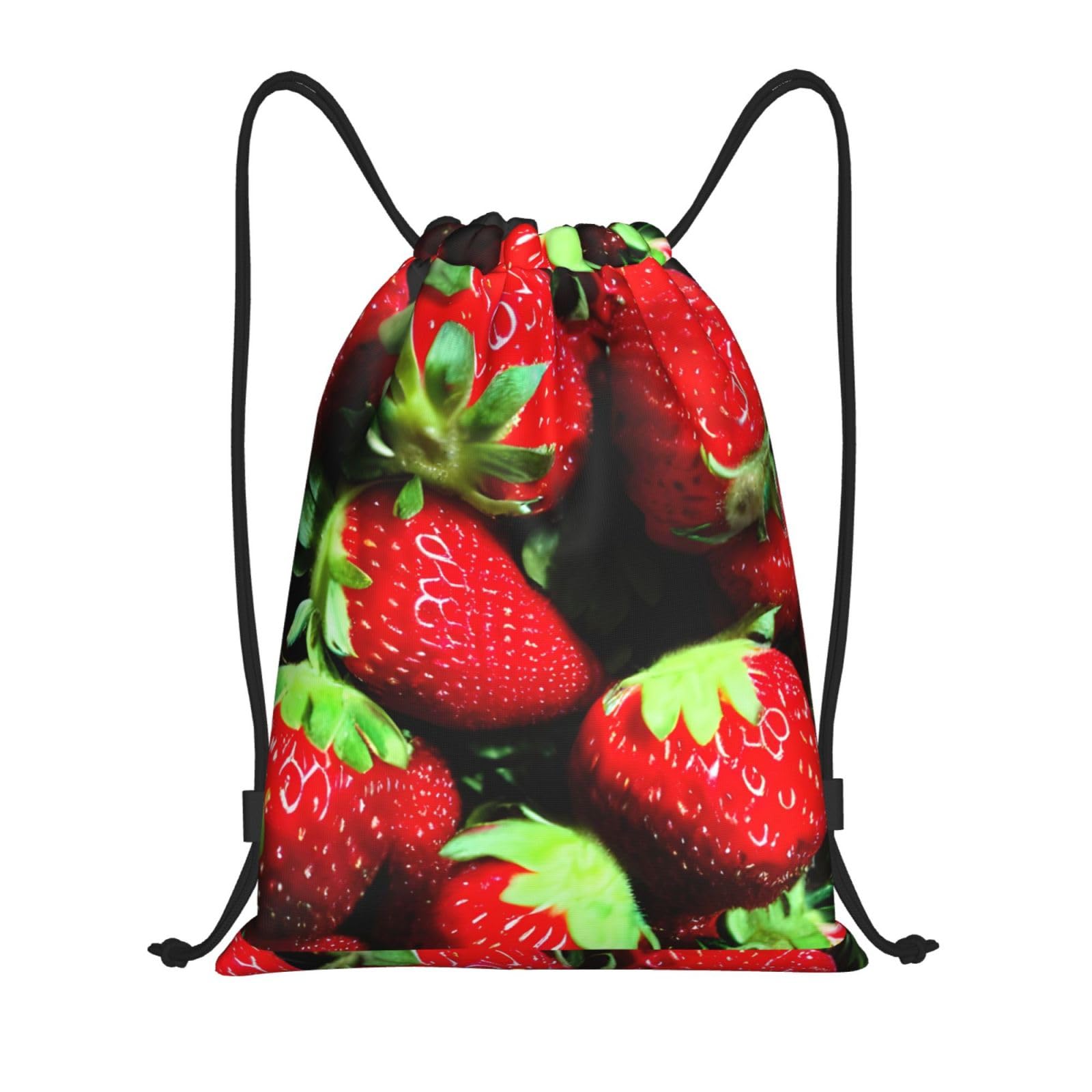 yomeeaaaa Strawberry Pattern Print Drawstring Bags Backpack Bag Sport Gym Sack Drawstring Bag Shopping String Bag