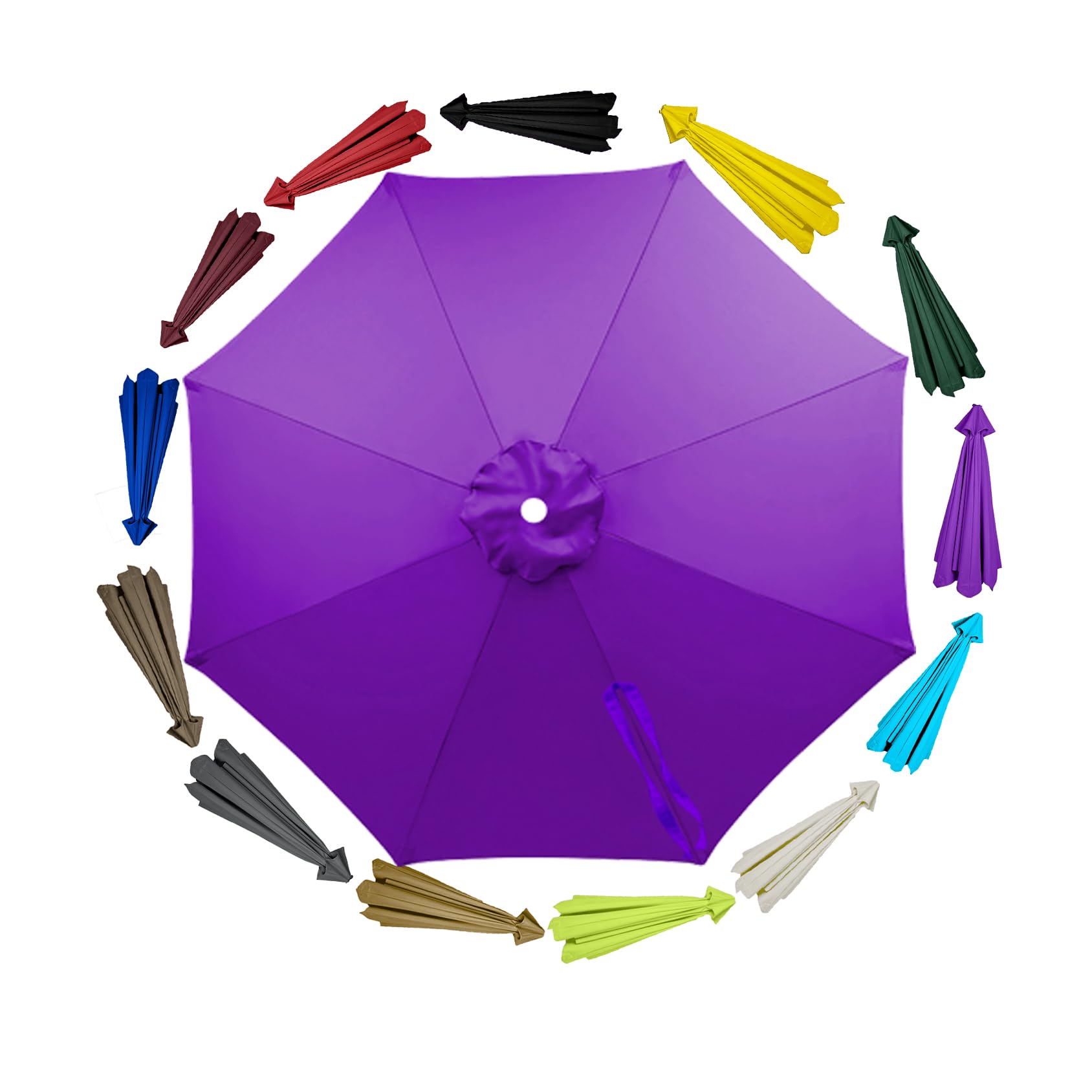 Replacement Parasol Canopy 6/8 arms 2.3m, for Outdoor Parasol, Large Garden Umbrella, UV Resistant(8arm-Purple) โ image 1