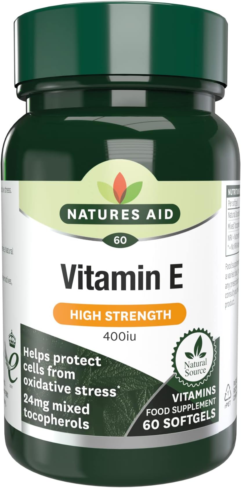 Natures Aid Vitamin E 400Iu, 60 Tablets