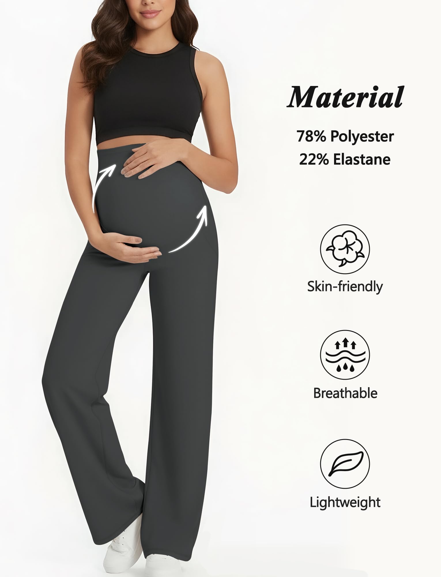 FEOYA Leggings De Maternidad Yoga Primavera Leggins Embarazada Mujer Deportivos Informal Pantalon Premama Elástica Otoño Pantalones para Embarazadas S-XL