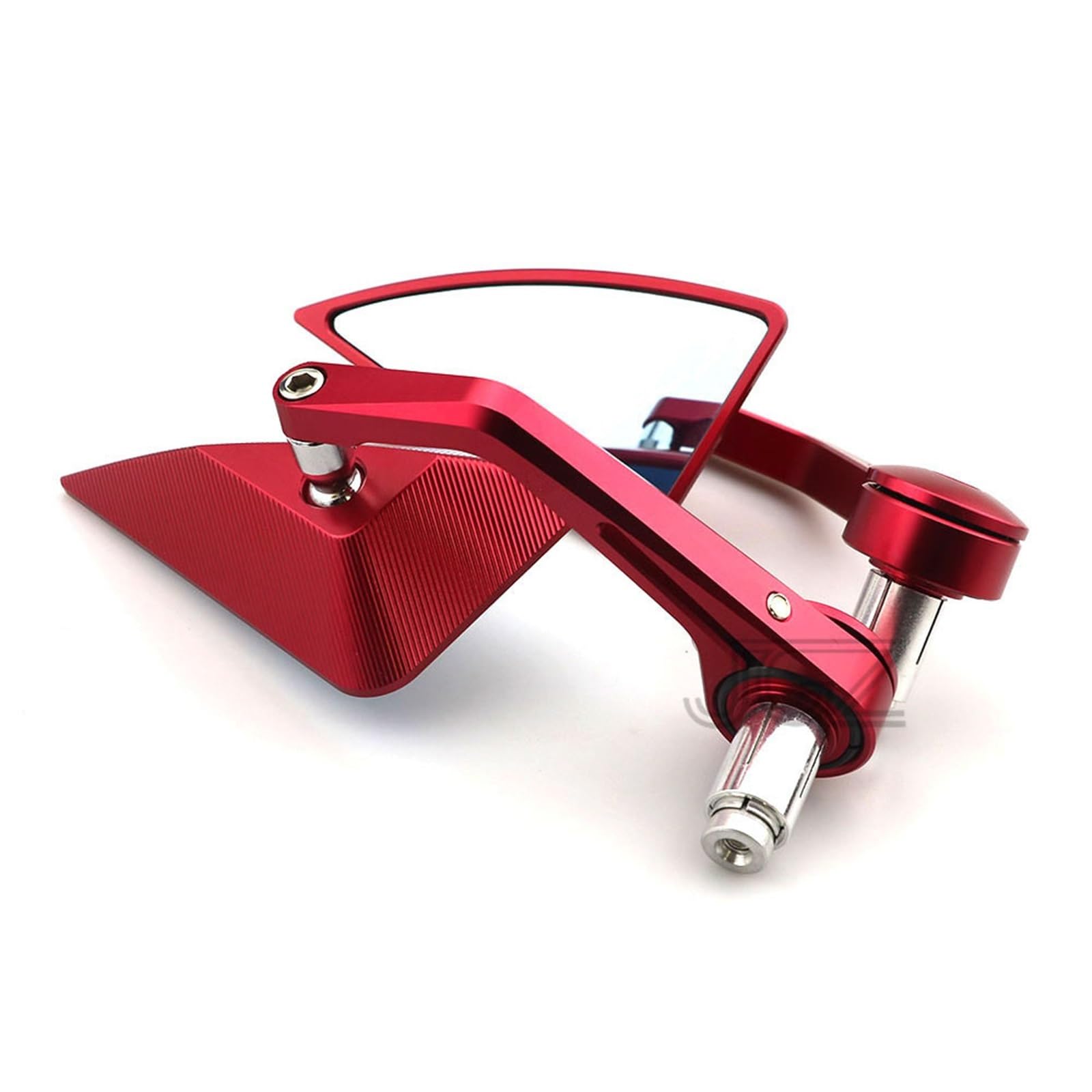 Universale Alluminio CNC Motociclo 22 Millimetri Manubrio Bar End Side Vista Posteriore Specchi Per Ka.was.aki Per Ya.ma.ha Accessori Specchietti Manubrio(Silver)