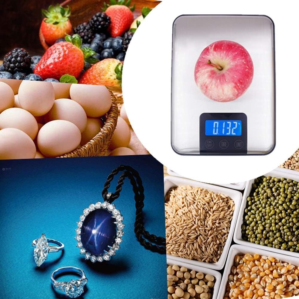 High Precision Electronic Kitchen Food Scale Display Tare and Zero Function Small 5KG (One Color 5kg/1g)