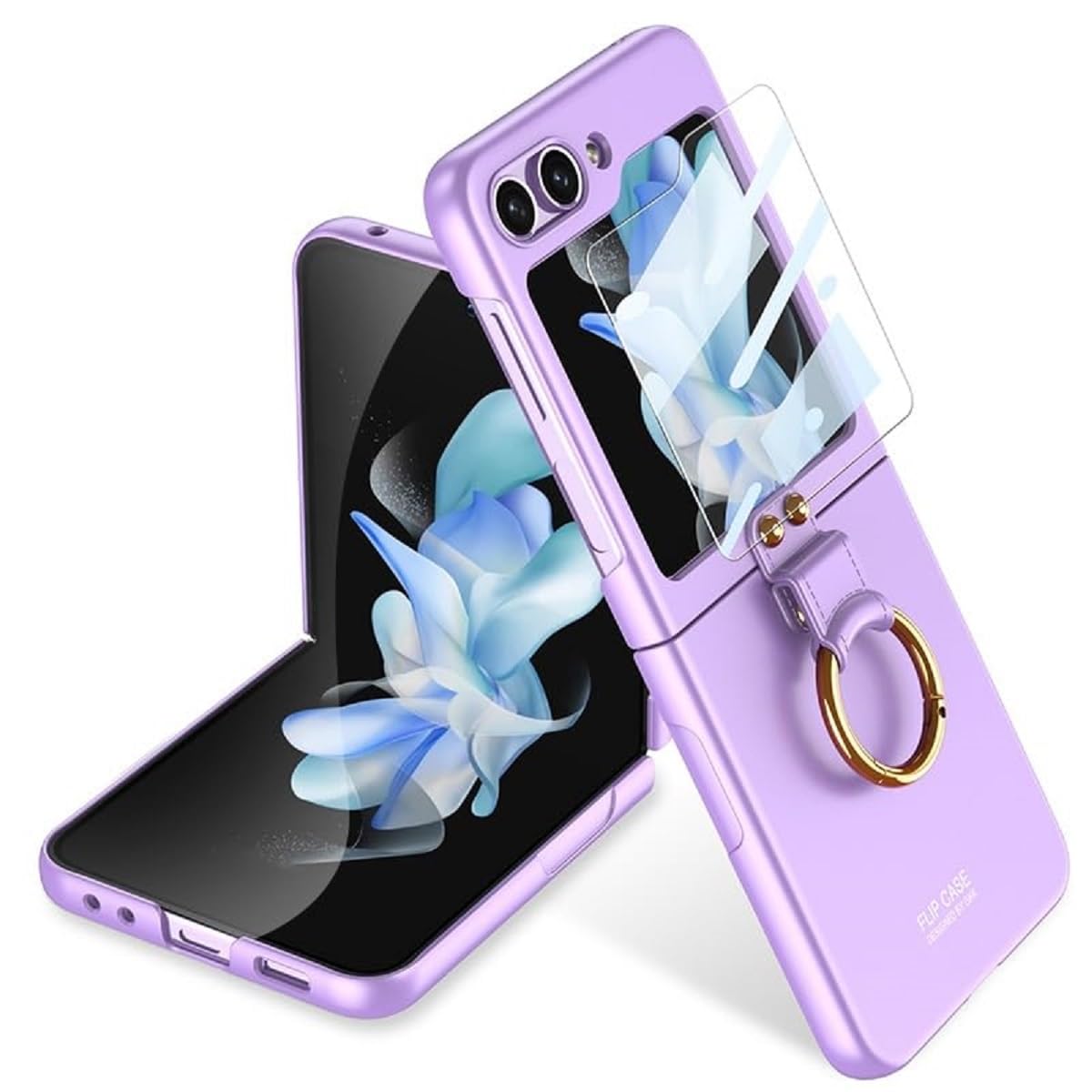 Midkart Ultra Thin Case with Ring Holder Compatible with Samsung Galaxy Z Flip 5 Hard PC Back Protective Cover with Tempered Glass for Out Display, Matte Purple (B0CM3DQL1K) Amazon Price History, Amazon Price Tracker