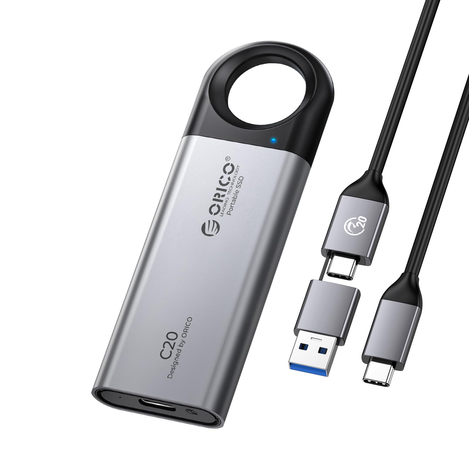外付けハードディスク・ドライブ ORICO 2TB Portable SSD C10 Amazon.com: ORICO 2TB External SSD with 2 in 1 USB C Cable