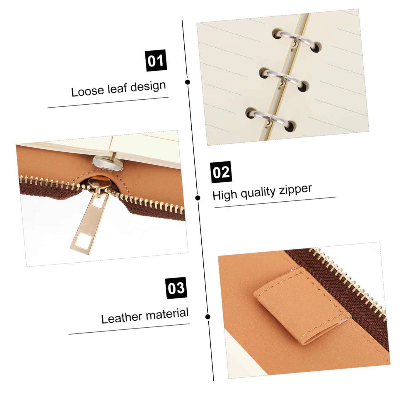 Holibanna Carnet de Notes à Détachables Couverture Cuir Marron Bloc-notes Affaires Multifonction Portable pour Bureau Planning et Prise de Notes Quotidienne