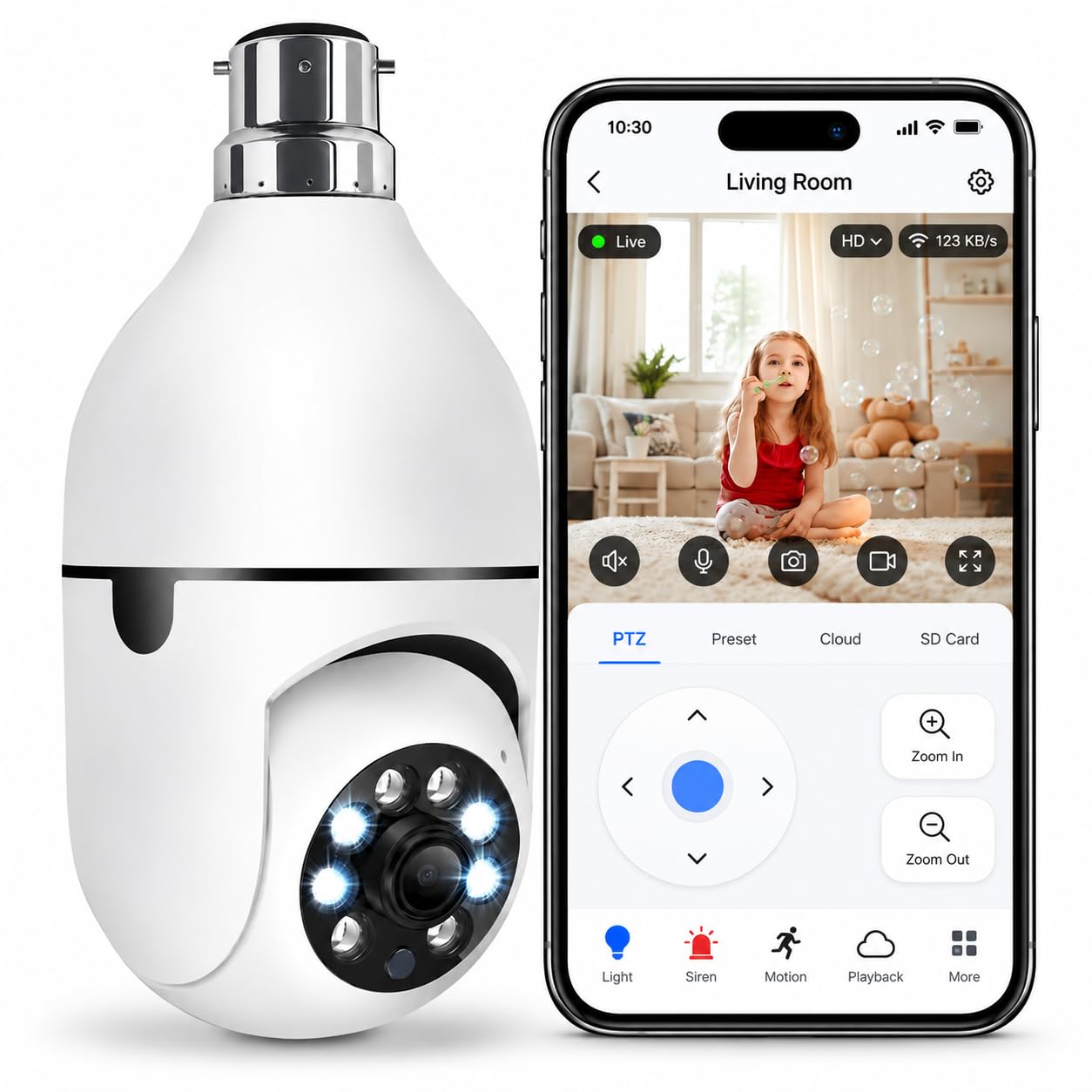MacCam 4+4MP Smart WiFi PTZ CCTV Camera for Home Outdoor | 360° View | Color Night Vision | Two Way Audio | Wireless Security Camera with Mobile App V380 Pro (Dual Lens Mini Dome02) — Amazon image 20