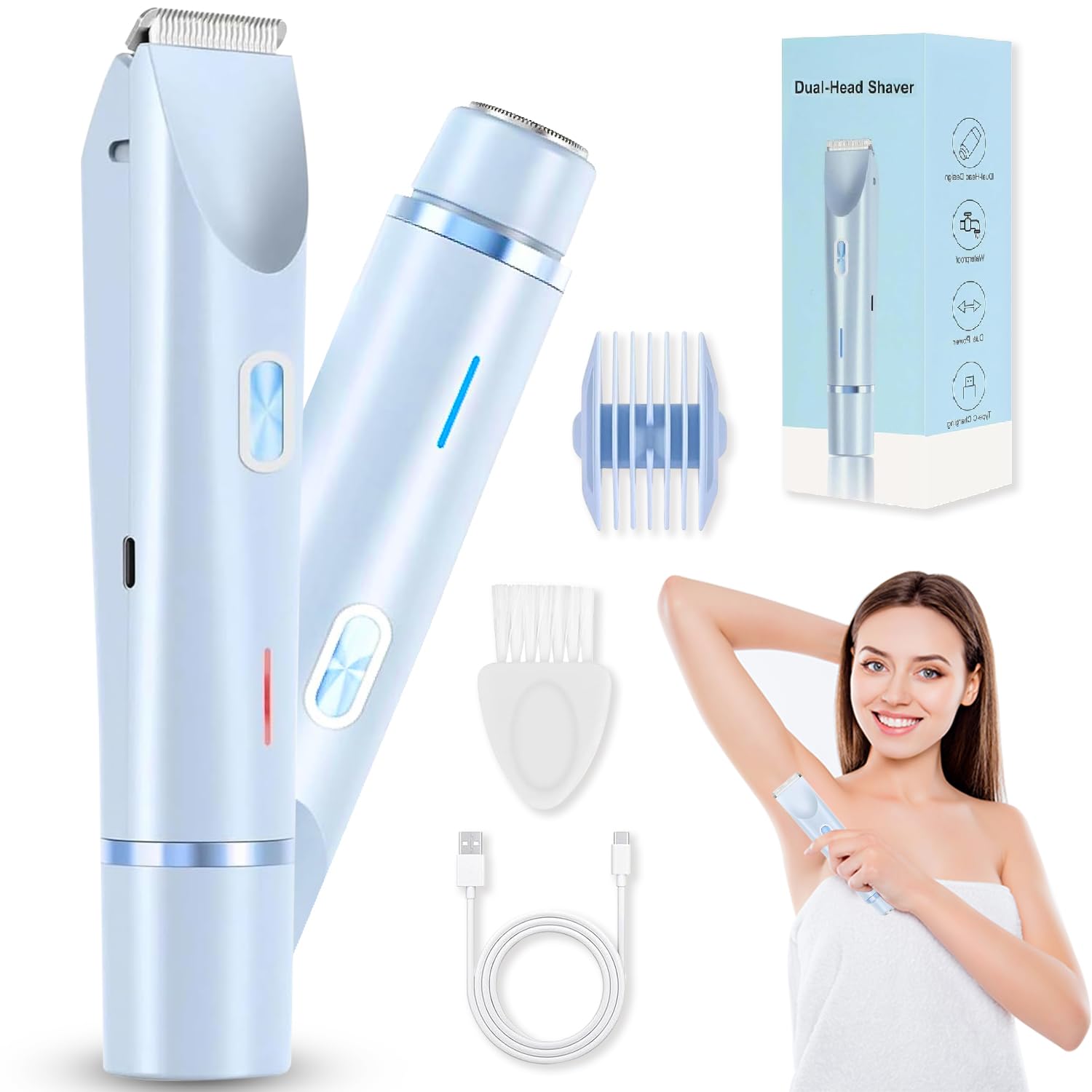 Afeitadora Eléctrica para Mujer, 2026 Rasuradora Mujer Zona Intima, Profesional Afeitadora Mujer, Indoloro Maquina Depilar Mujer, Recargable Rasuradora Mujer, Impermeable IPX7, para pierna, axila (M5) — view 9