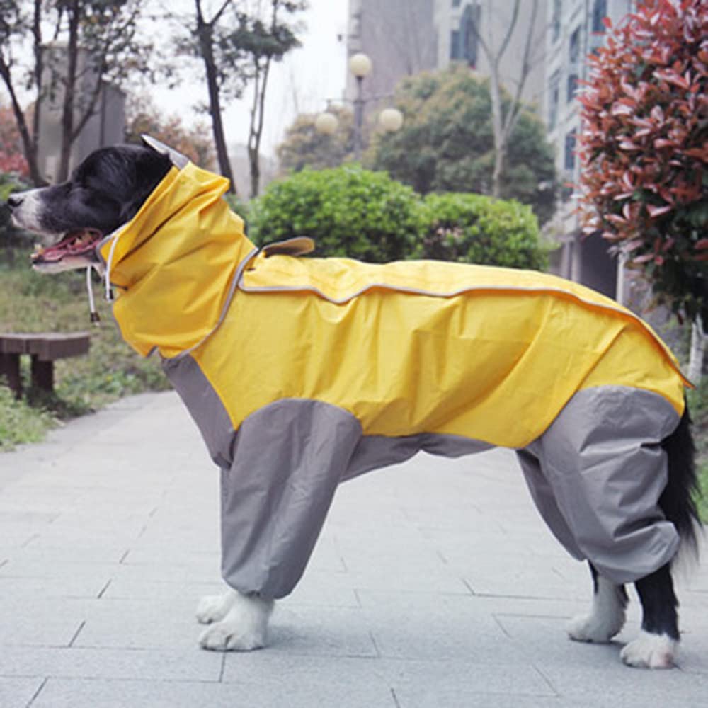 Chubasquero para Perros, Impermeable for Perros Grandes, Ropa Impermeable for Exteriores, Mono con Capucha, Capa for pequeños y(Yellow,14)