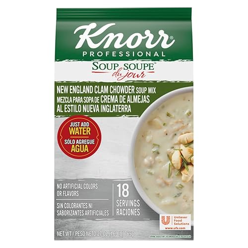 Knorr Professional Soup du Jour New England - Mezcla de sopa sin MSG añadido, 0.00oz de grasa trans por porción, solo tienes que añadir agua, 27