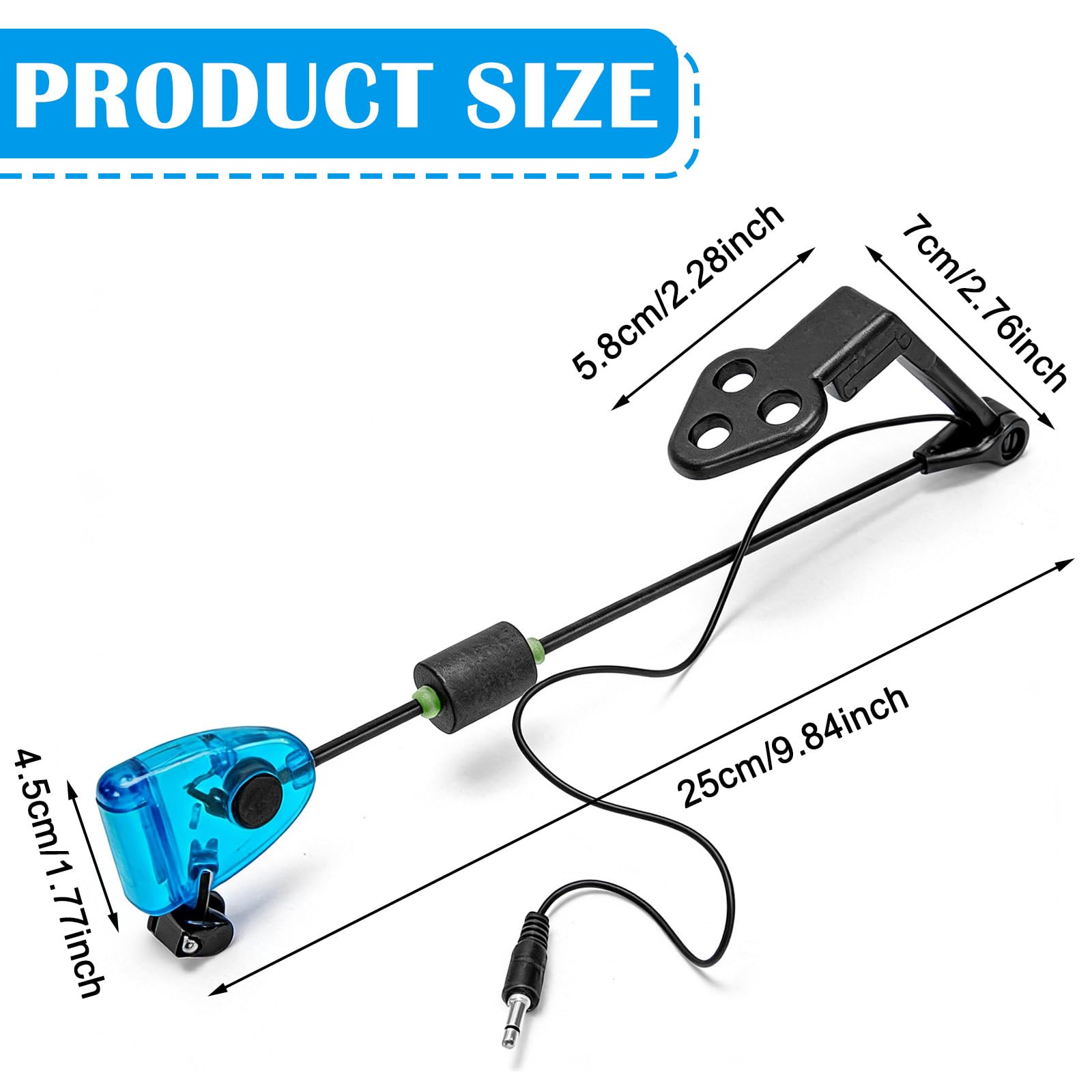 GBKDQQ Lot de 4 swingers pour la pêche à la carpe, 4 couleurs avec LED/raccord rapide/2 niveaux, indicateur de touche pour accessoires de pêche, élasticité réglable pour la pêche de nuit et la pêche à