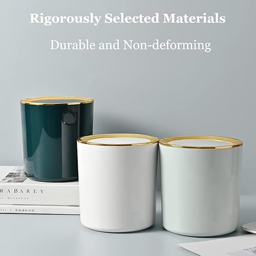 Miniatura 5 de Aiabaleaft Mini bote de basura con tapa y 60 bolsas de basura, pequeño cubo de basura para encimera de escritorio para dormitorio, oficina, cocina,