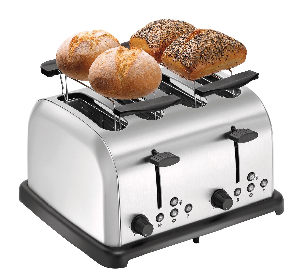 MBH Tostapane professionale 4 fette Tostapane elettrico industriale per bagel, panini e pane tostato.