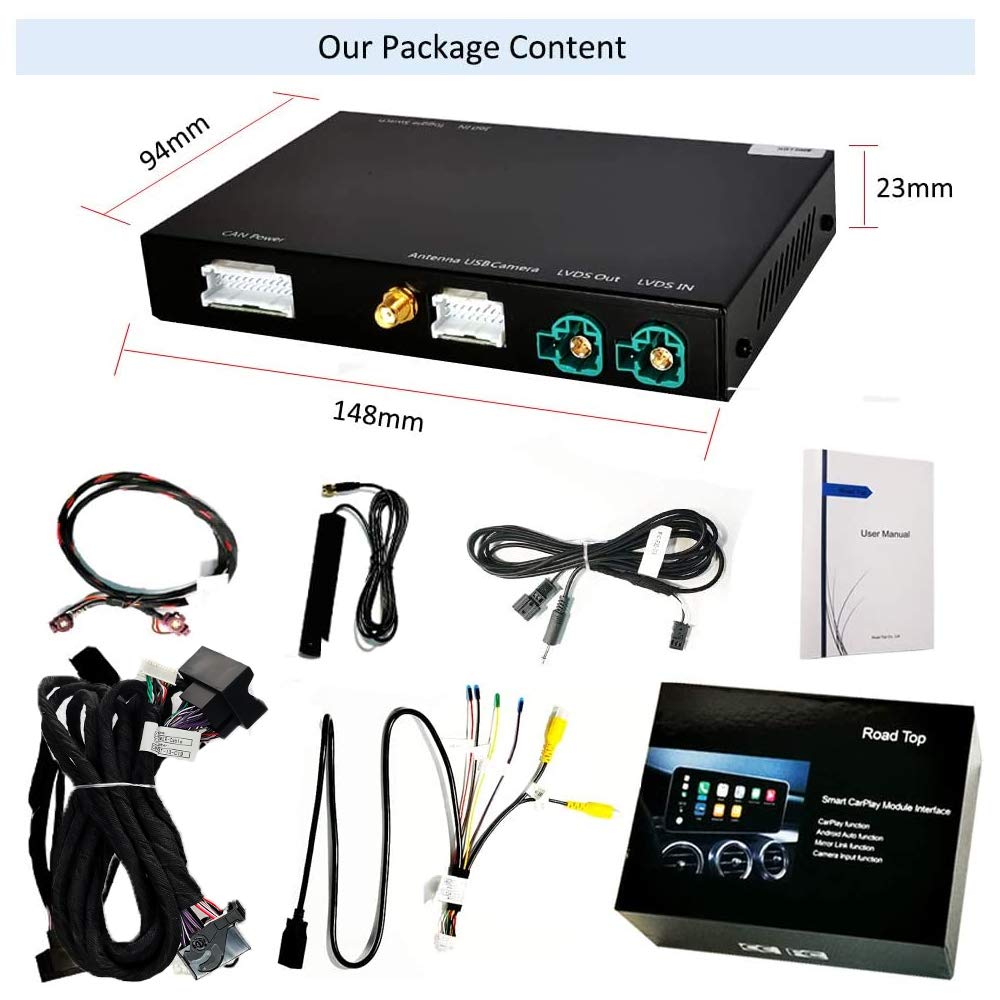 Road Top Wireless Carplay Adapter Für BMW I3 (2012-2017) – Retrofit Kit Für NBT System Mit Android Auto & Mirrorlink