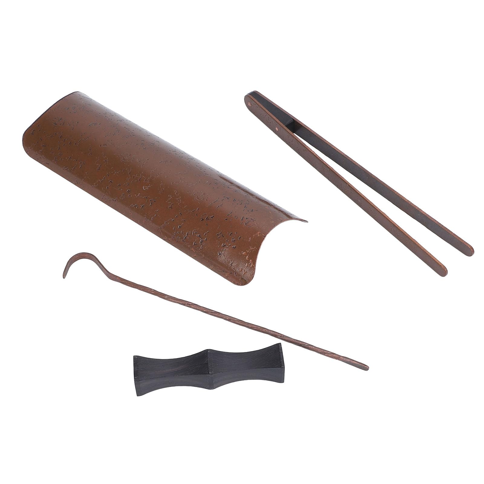 4 in 1 Kungfu Tea Set Copper Tea Scoop Tea Clip Tea Spoon Chinese Tea Tool Set Ceremony Accessories for Home Restaurant