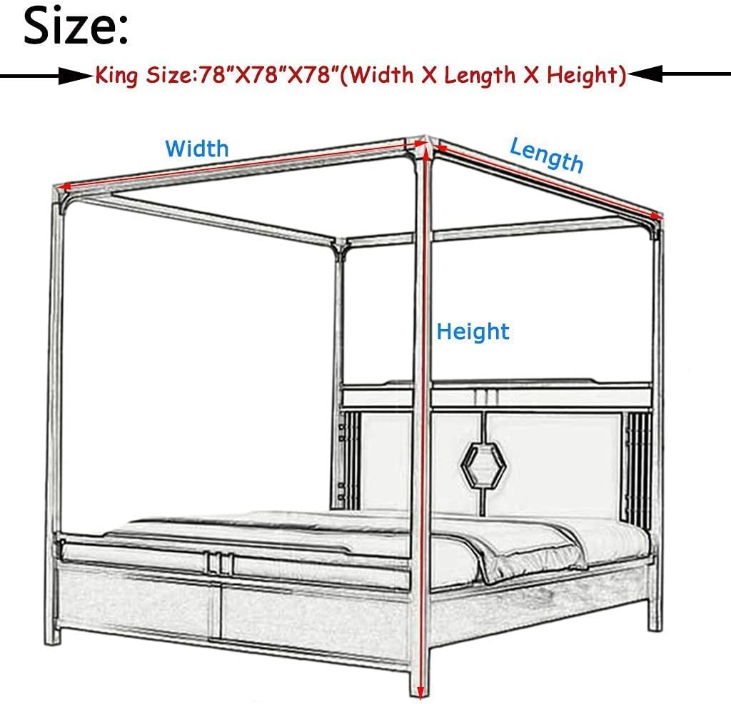 Obokidly Elegant Black 100% Lightproof 4 Corner Post Bed Curtain Canopy Bedroom Decoration for Adults Girls Boys Bed Canopies Child Gift (King, One Solid Black-Bed Curtain) : Home & Kitchen