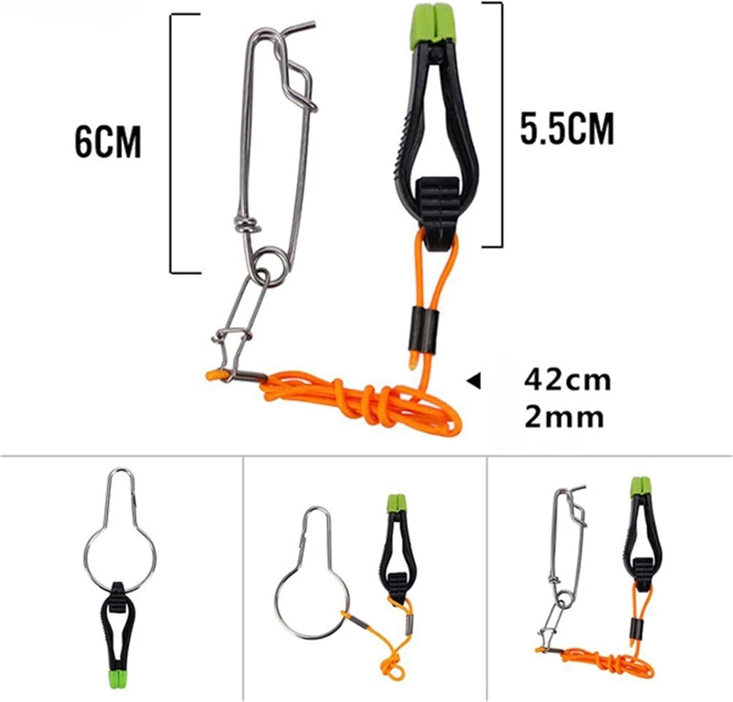 Fishing Downrigger Weight Snubber 12 Pcs Durable Board Trolling with 17" Leader Planer Fishing Tool Power Grip Snap Release Clip Downrigger