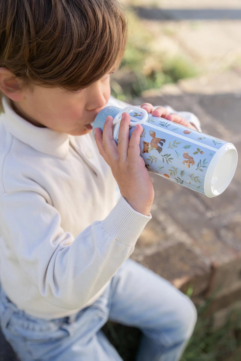 Little Dutch Set Kühltasche, Brotdose Campus & Trinkflasche Pop-up blau Fuchs - Forest Friends