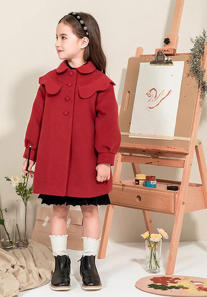 Cappotto da ragazza, in lana, per autunno e inverno, da ragazza, taglia