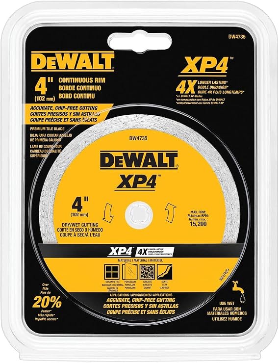 DEWALT DW4735 4-Inch by .060-Inch Wet/Dry XP4 Porclean and Tile Blade