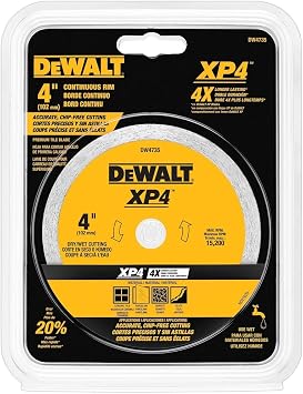 DEWALT DW4735 4-Inch by .060-Inch Wet/Dry XP4 Porclean and Tile Blade