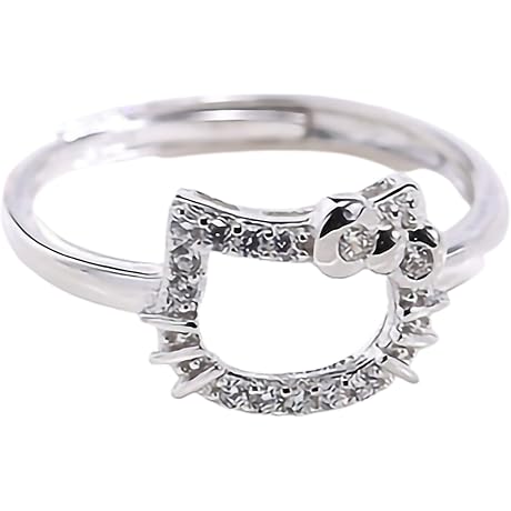 Kawaii Sanrio Rings: Adjustable Open-Ended Kitten Rings for Style-Conscious Women