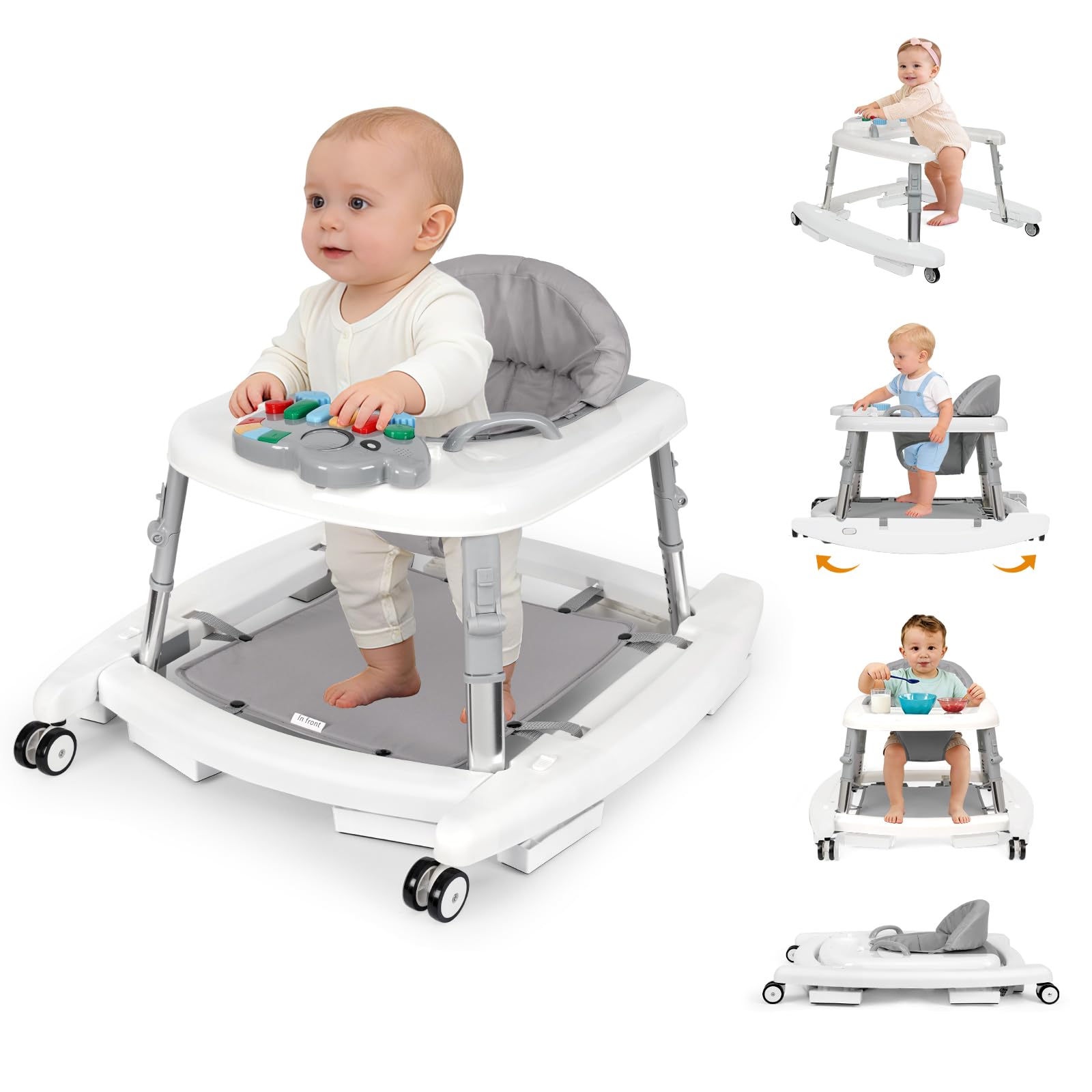 View 1 of ***DAMAGED - SEE NOTES/PICTURES***Tickeagle 5-in-1 Baby Walker (White)