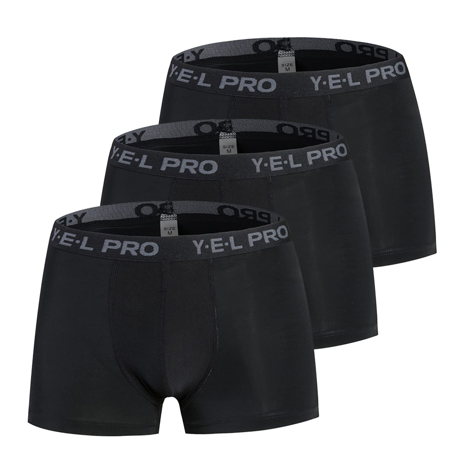 3 Pack Men Sports Underwear Breathable Boxer Briefs Men Compression Shorts-image-37