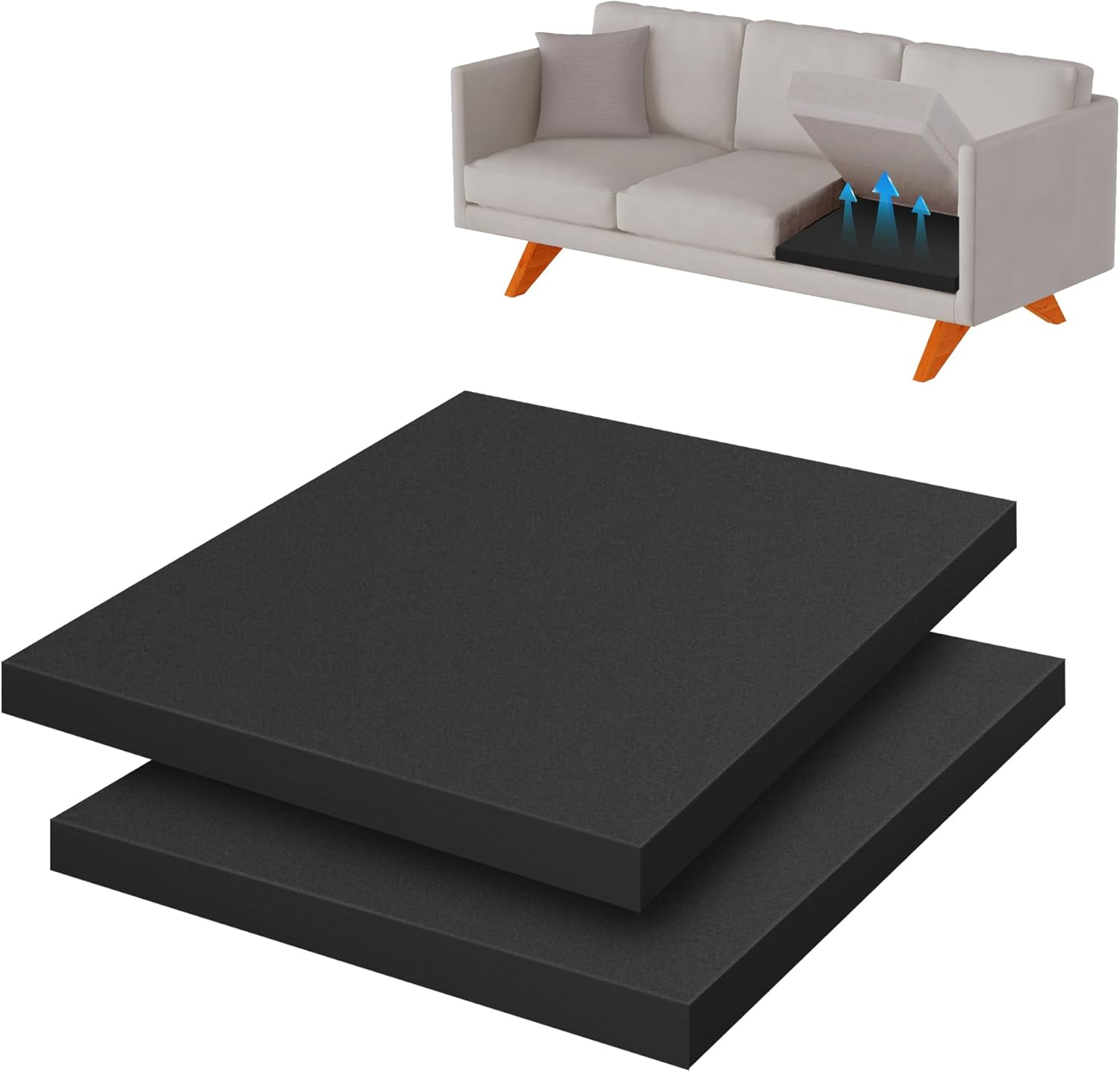 40D Couch Cushion Support for Sagging Seat High Density Couch Supports for Sagging Cushions Rectangles Sofa Cushion Support High Rebound Couch Supporter for Under The Cushions 3PCS