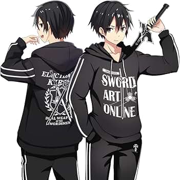 Amazon.com: RUIBOCOS Sword Art Online Kirito Anime Hoodie Casual