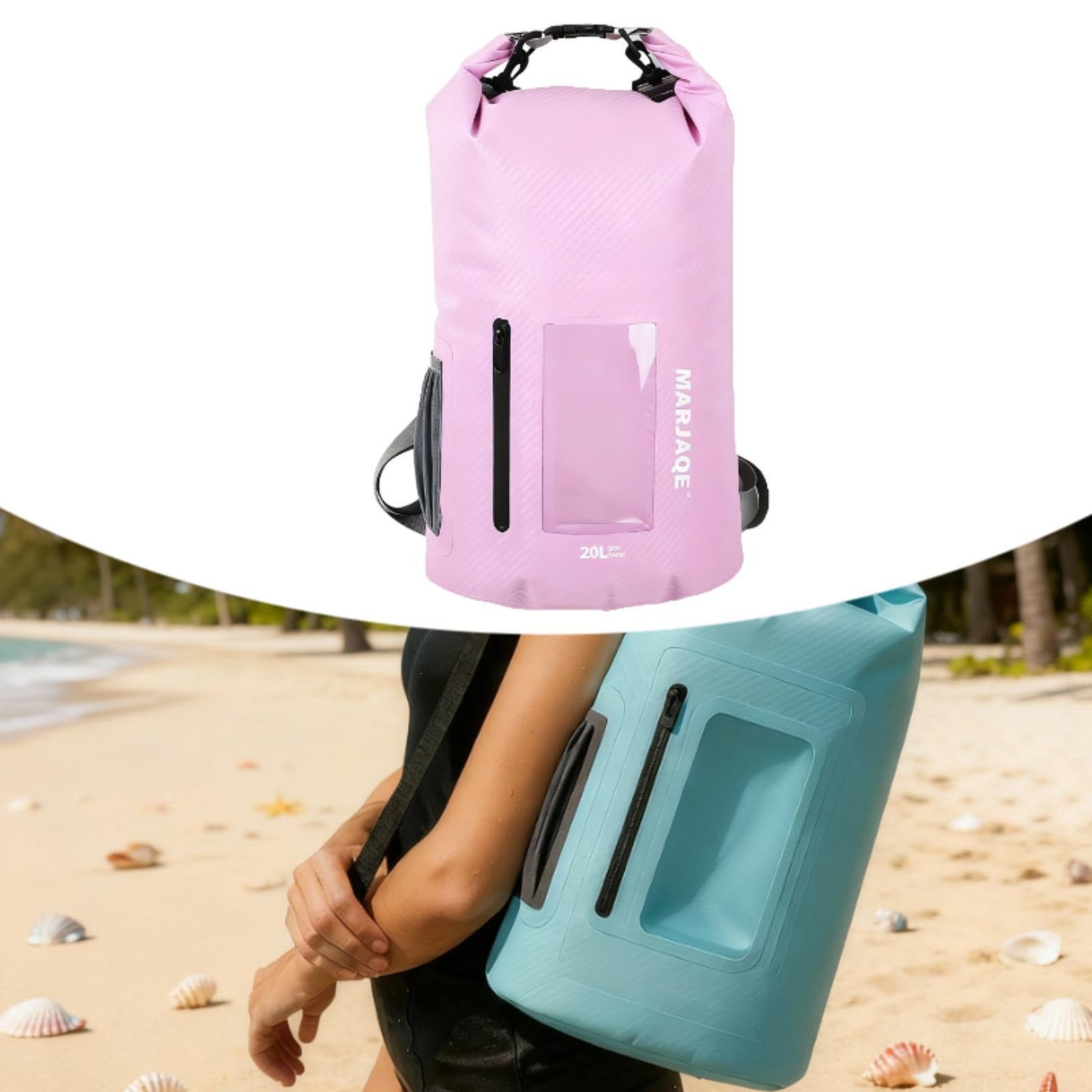 kowaku Sac Étanche Sac à Dos Imperméable Compact Grand Volume Fermeture par Enroulement PVC Résistant Séparation Humide-Sec Adapté pour Camping Randonnée RAF