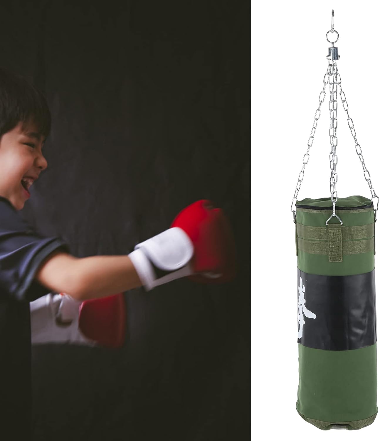 Pilipane 80cm Oxford Canvas Sandbag HangingBoxing Special Fitness Training Tool Green for Babies Boy Gifts Christmas Boys Toys, Kids Boxing Set, Kids Boxing Set, 80cm Oxford Canvas Sandbag Hangin