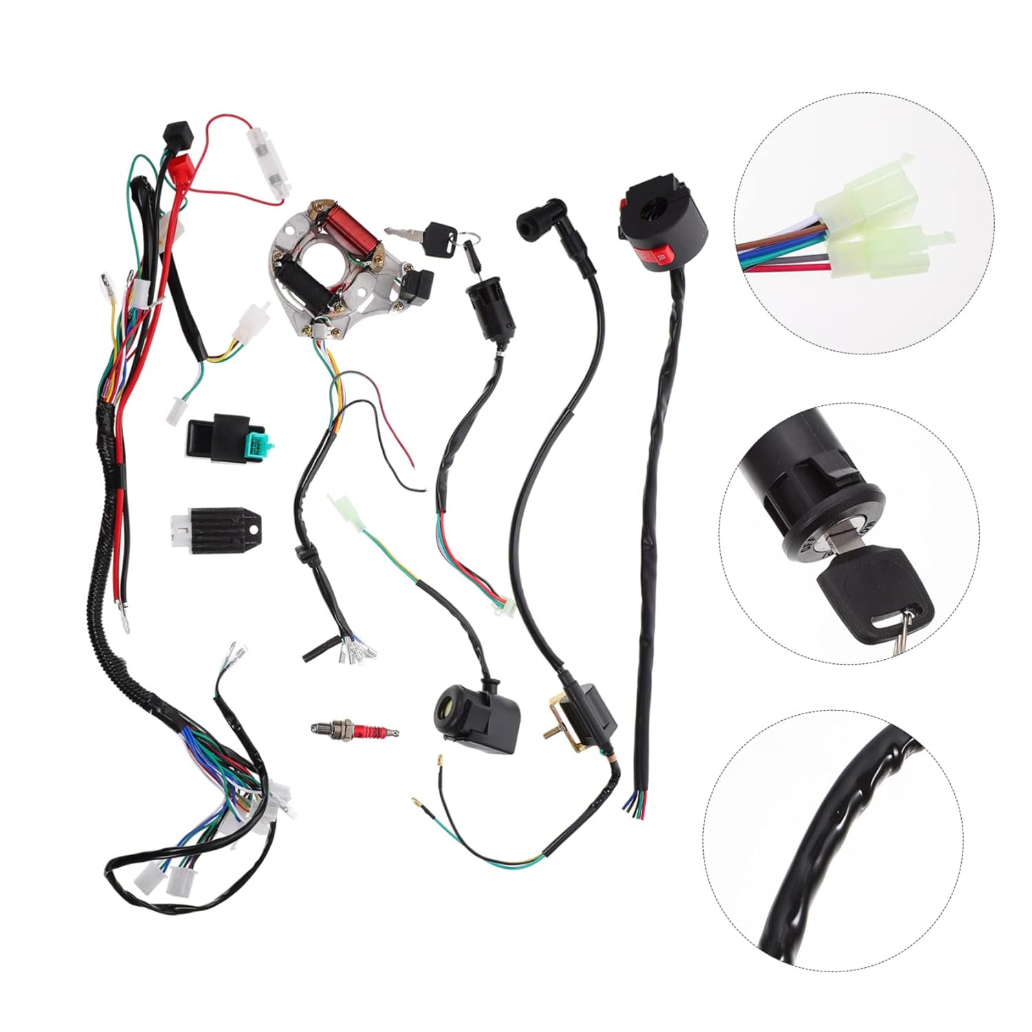 V Accessories Motorcycle Wiring Harness ATV Harness Coil Set Parts Longevity Safe Materials