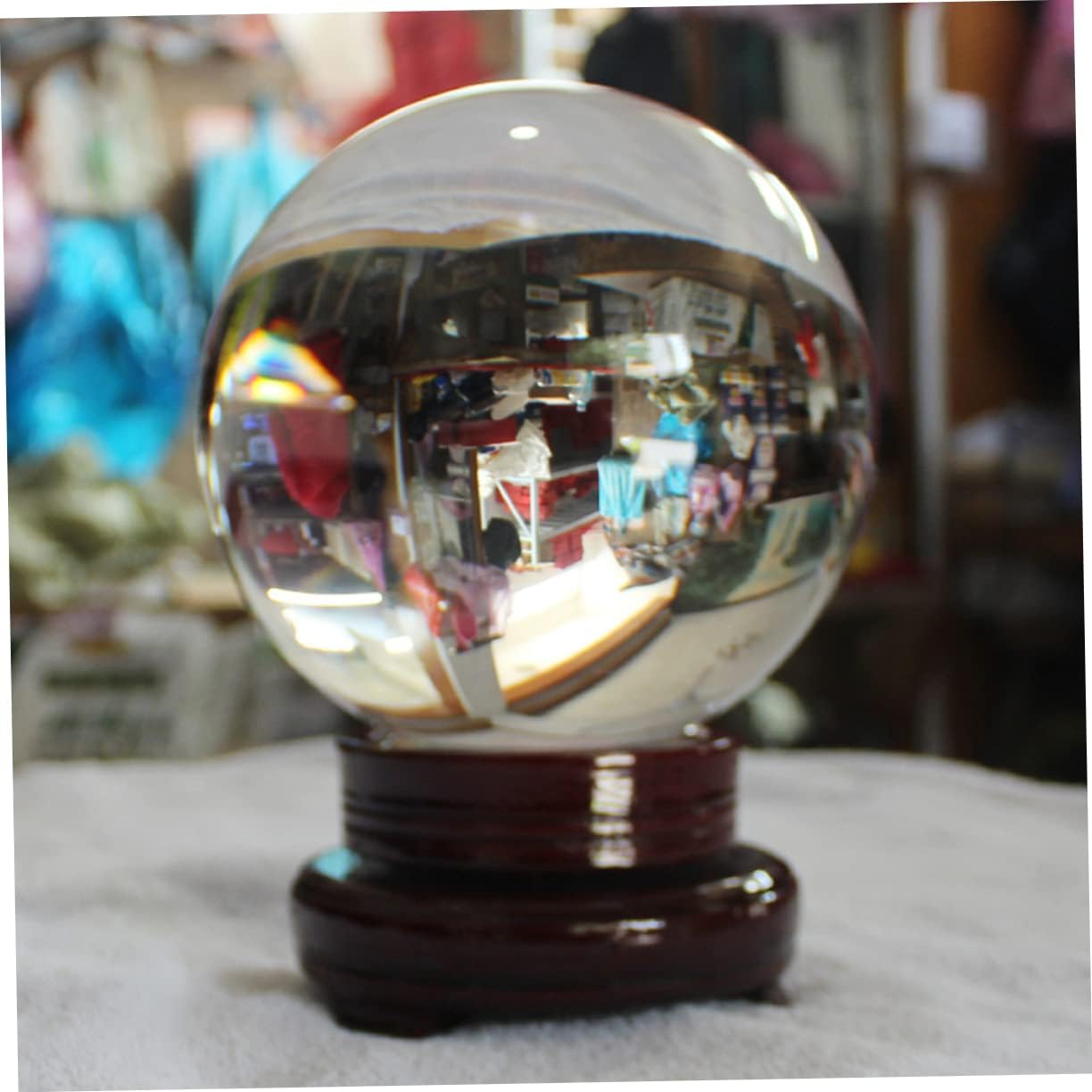 100mm Crystal Ball Photography Prop Crystal Ball Sphere Solid Glass Decor for Meditation Use