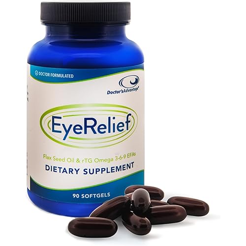 Doctor’s Advantage Eye Relief Supplement - 90 Softgels, 1-Month Supply - Natural Triglyceride Omega 3 Fish Oil for Retinal Gland Support