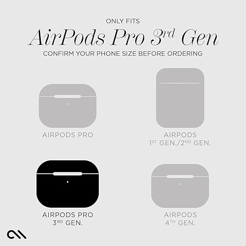 Miniatura 2 de Case-Mate Funda para AirPods Pro 3 con mosquetón negro [compatible con carga inalámbrica] – Funda negra resistente para AirPods Pro 3 [LED frontal
