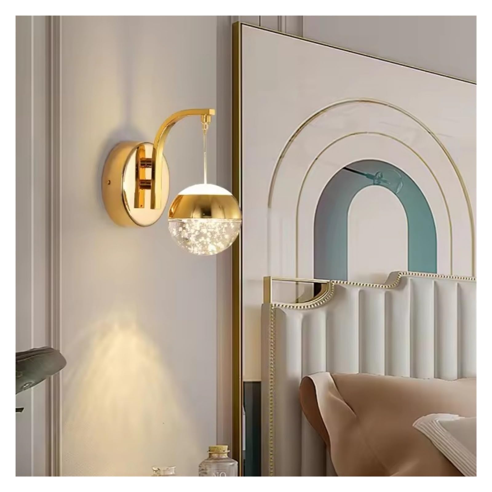 HPTHLY Nordic Wall Lamp Simple Crystal Bubble Sconce Light Led Fixtures For Home Living Room Bedroom Decorative,Simple