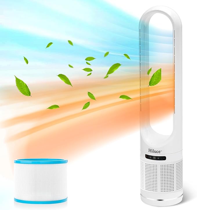 Amazon.com: Space Heater Tower Bladeless Fan, Heater and Cooler Fan ...