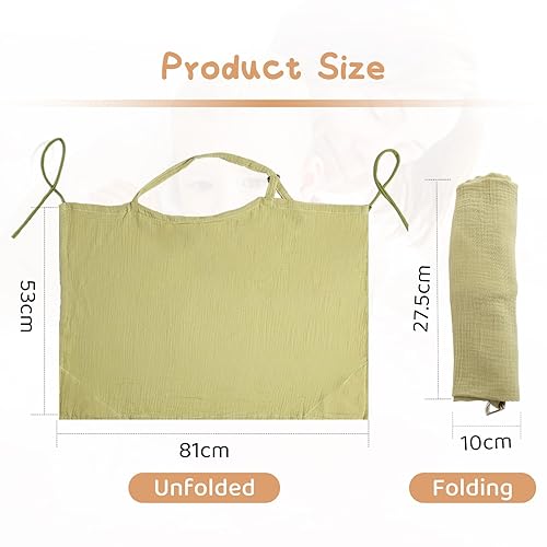 Miniatura 7 de Cubierta de lactancia de muselina para lactancia materna del bebé, Verde