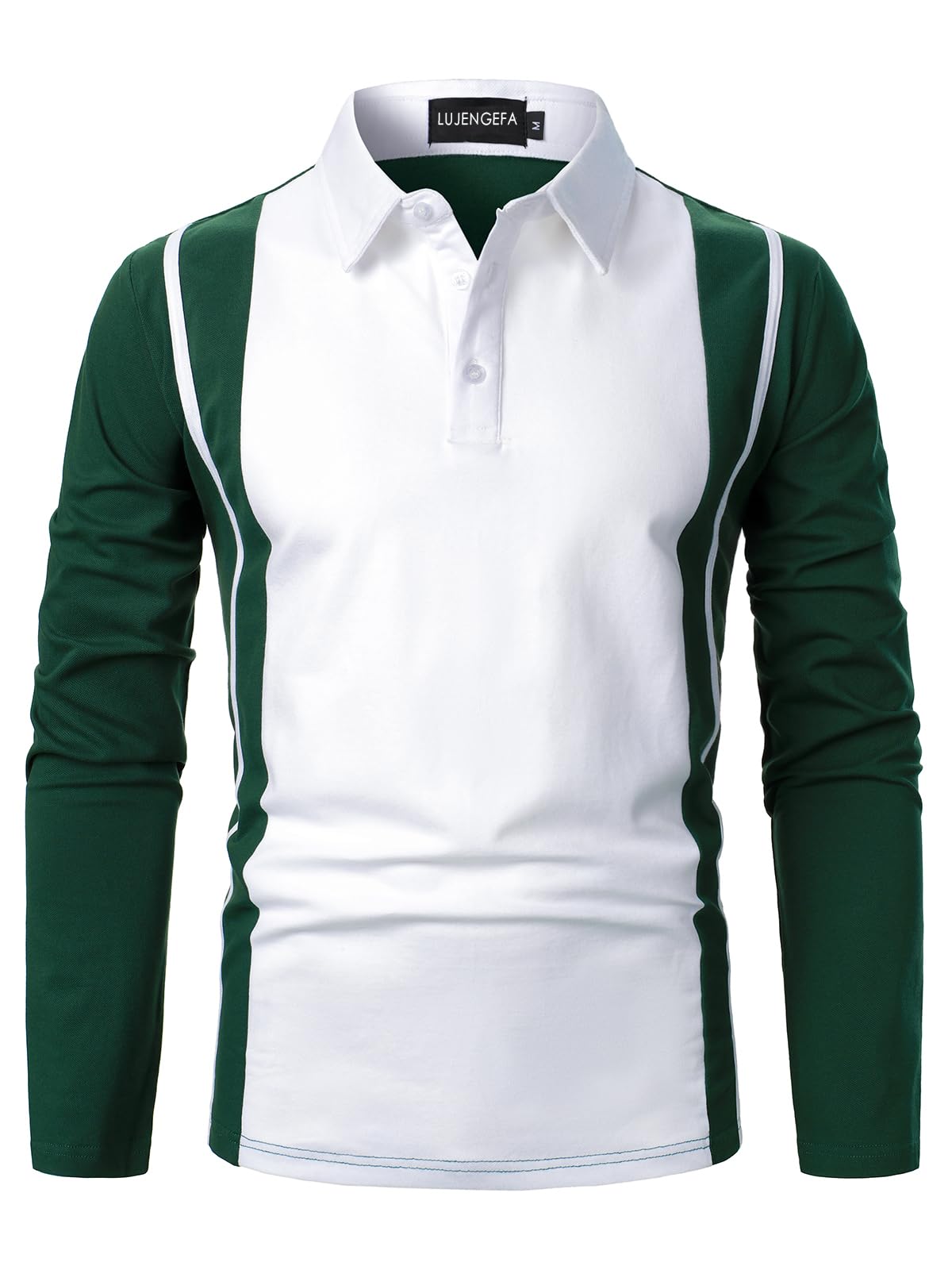 Polo de manga larga y corta para hombre, a rayas, casual, ajustado, para golf, color de contraste, camisetas de algodón para verano