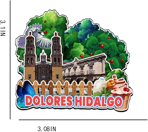 Miniatura 3 de Dolores Hidalgo - Imán de madera para nevera, diseño de México, 3431, monumentos en 3D, recuerdos coleccionables, decoración hecha a mano
