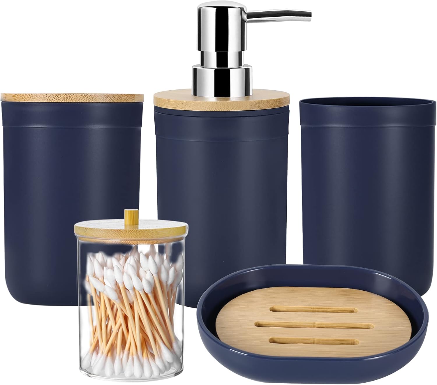 iMucci Bathroom Accessories Set 5Piece Plastic Bathroom