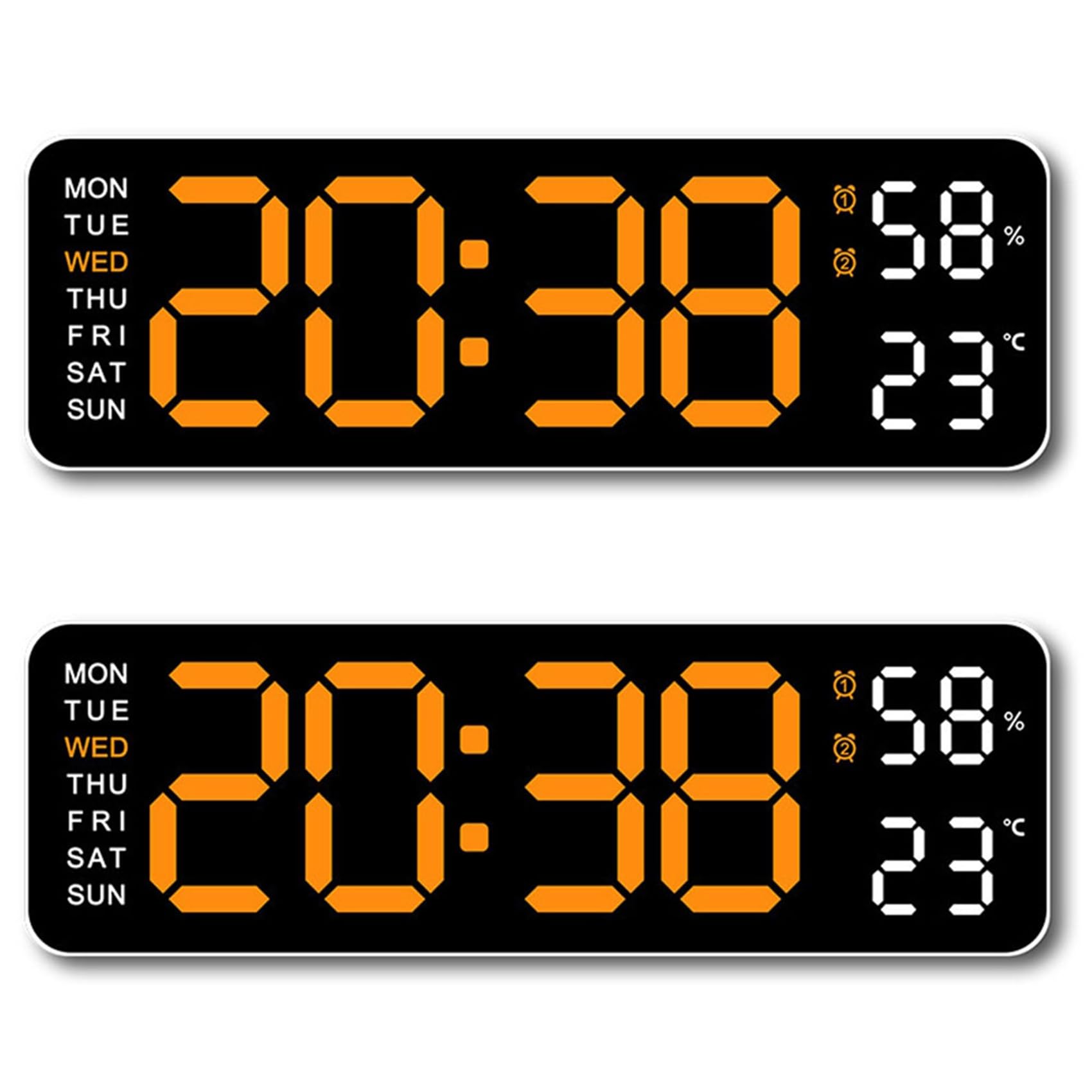 Reveil de table electronique LED avec affichage de la semaine et humidite